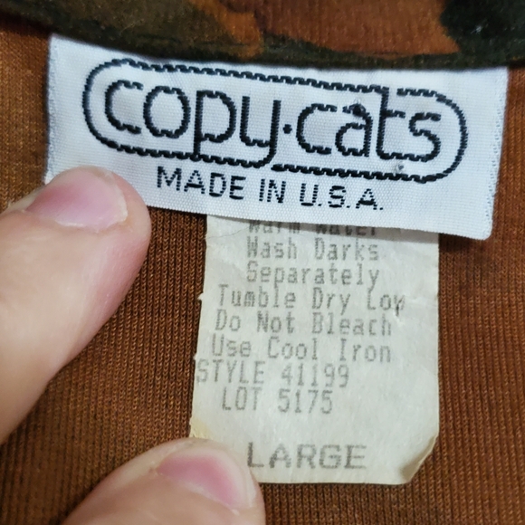 Copy Cats Vintage Floral & Heart One Button Closure Blazer SZ LG Made in USA - Picture 2 of 4